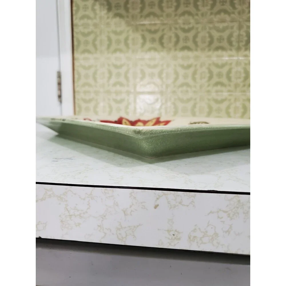 Carynthum by Pier 1 Imports 16” Rectangular Serving Plate Floral Design